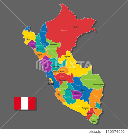 Vector map of Peru 130374092