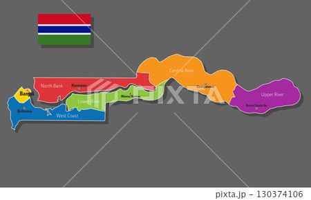 Vector map of Gambia Vector map of Gambia 130374106