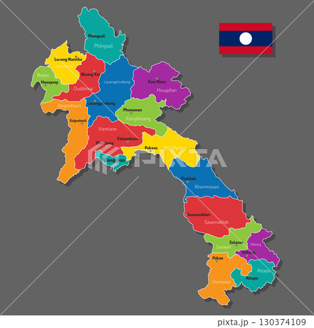 Vector map of Laos 130374109