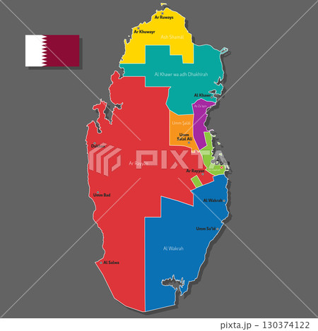 Vector map of Qatar Vector map of Qatar 130374122