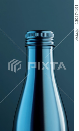 Metal bottle, dark backdrop 130374191