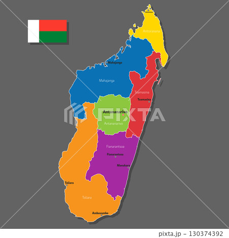 Vector map of Madagascar 130374392