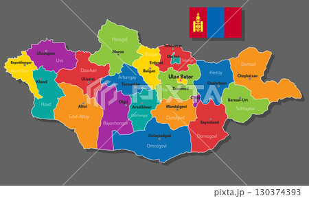 Vector map of Mongolia 130374393