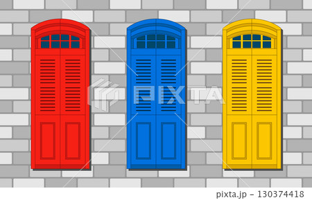 Set of colorful vector doors 130374418