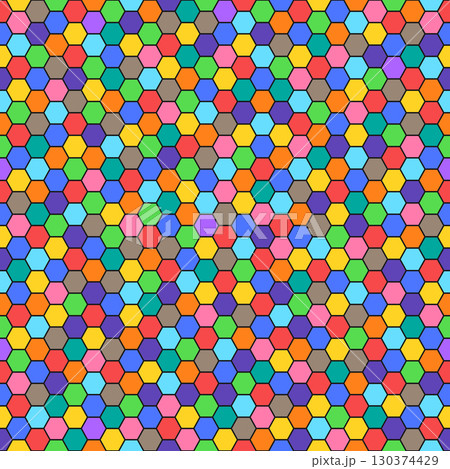 Seamless colorful hexagon pattern Seamless colorful hexagon pattern 130374429