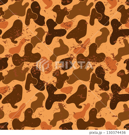 Seamless pattern orange jungle camouflage grunge 130374436