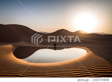 Desert Oasis Silhouette 130374846