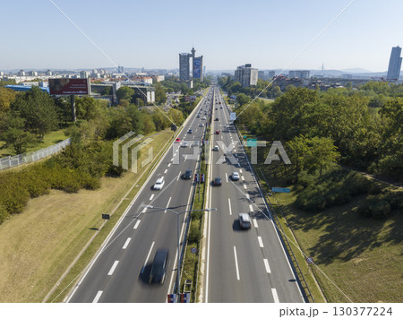 Belgrade Western Gate, the Brutalist Skyscrapper Tower, Western Block Architecture Heritage. Aerial of Belgrade, Serbia Belgrade Western Gate, the Brutalist Skyscrapper Tower, Western Block Architecture Heritage. Aerial of Belgrade, Serbia 130377224