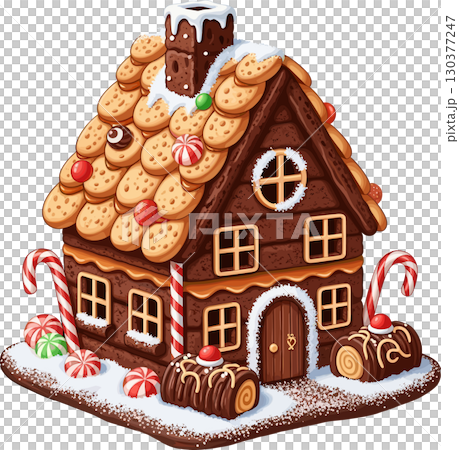Gingerbread house vector illustration 130377247