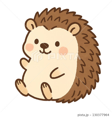 かわいいハリネズミくんのイラスト 130377964