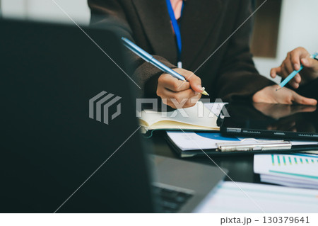 Success, audience with an applause and in a business meeting at work with a lens flare together. Achievement or celebration, motivation and businesspeople clapping hands for good news or support 130379641