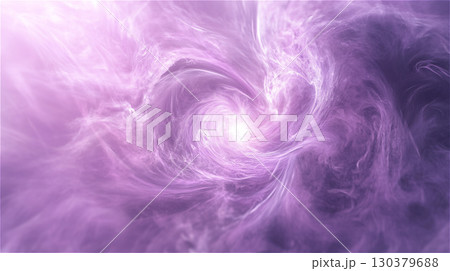 中心から光を放ち渦を巻く、神秘的な紫色のエネルギーの抽象的な背景イラストレーション。 中心から光を放ち渦を巻く、神秘的な紫色のエネルギーの抽象的な背景イラストレーション。 130379688