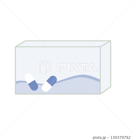 シンプルな市販薬（薬の箱）のパッケージ アイコン 130379782