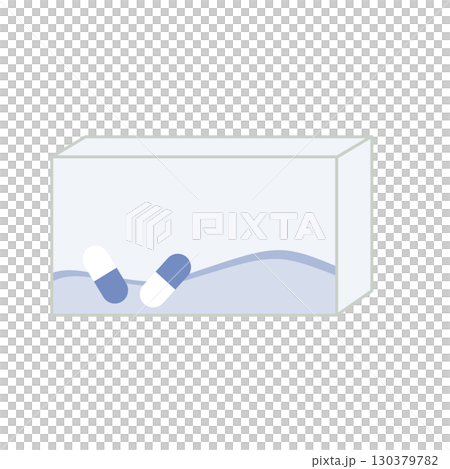 シンプルな市販薬（薬の箱）のパッケージ アイコン 130379782