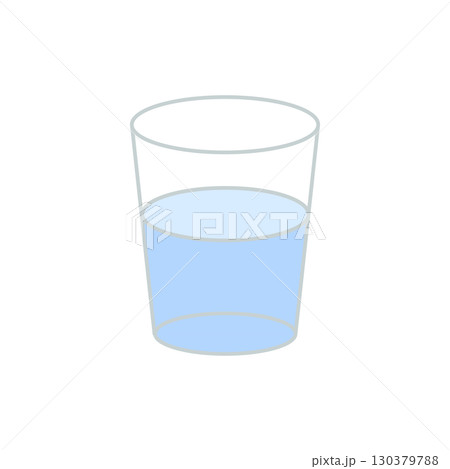シンプルな水の入ったコップのアイコン 130379788