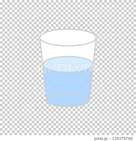 シンプルな水の入ったコップのアイコン 130379788
