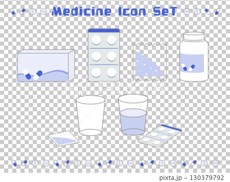 Simple medicine icon set (blue) Simple medicine icon set (blue) 130379792