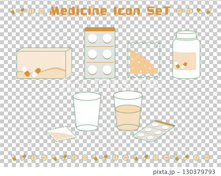 Simple medicine icon set (orange) Simple medicine icon set (orange) 130379793