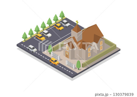 Isometric church 130379839