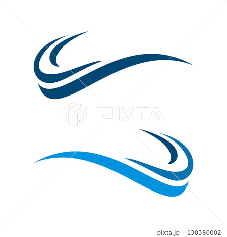 Blue Waves Swoosh Logo Template Illustration Design. Vector EPS 130380002