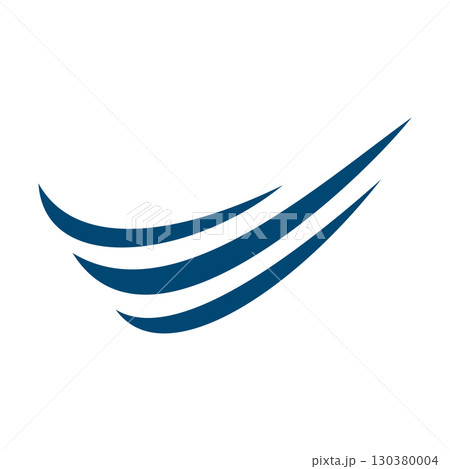 Blue Waves Swoosh Logo Template Illustration Design. Vector EPS 130380004
