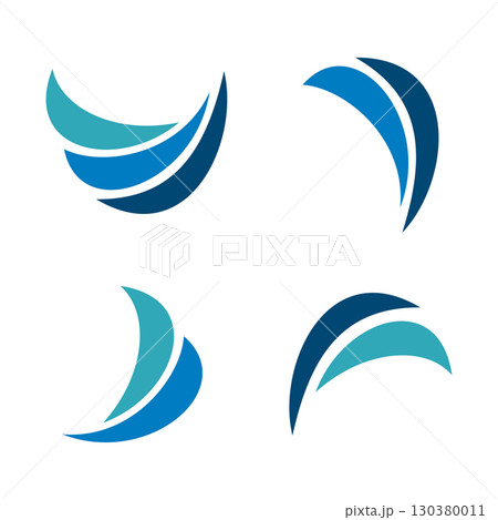Blue Waves Swoosh Logo Template Illustration Design. Vector EPS 130380011