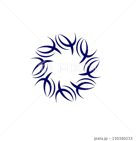 Blue Spa Flower Logo Template Illustration Design. Vector EPS 10. 130380233