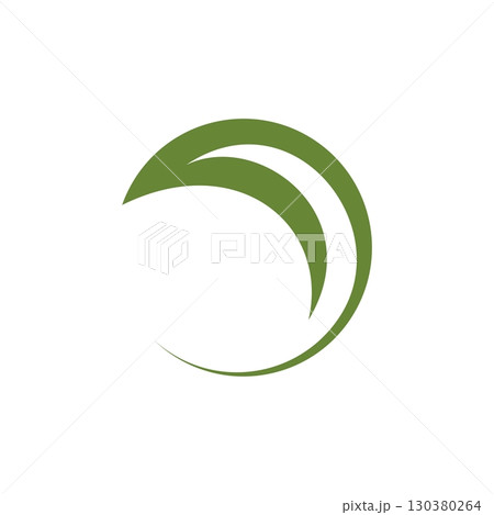 Swoosh Green Natural Logo Template Illustration Design. Vector EPS 10. 130380264