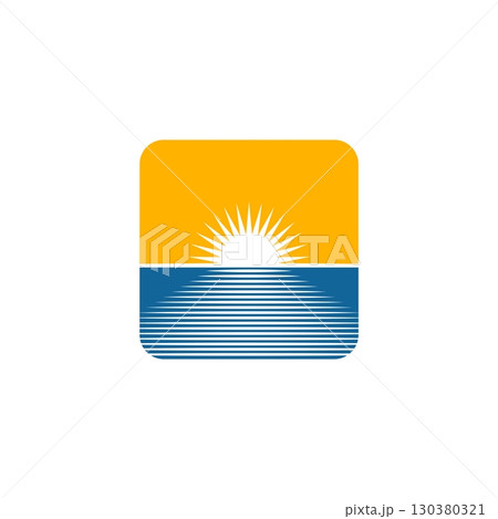 Sunshine and The Sea Logo Template Illustration Design. Vector EPS 10. 130380321