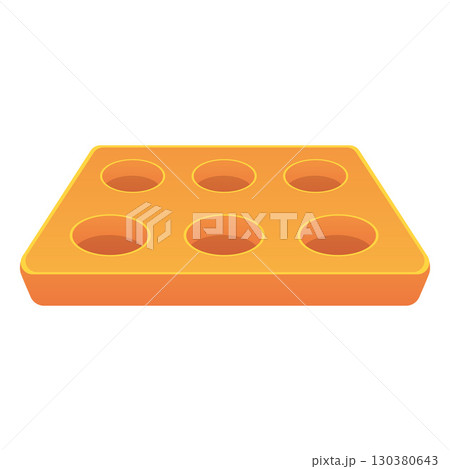 Cupcake form, flat vector orange silicone cup mold for cooking muffin, brownie or cupcake bakery container confectionery Cupcake form, flat vector orange silicone cup mold for cooking muffin, brownie or cupcake bakery container confectionery 130380643