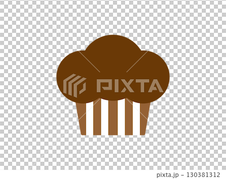 チョコレートマフィンのアイコンのイラスト 130381312