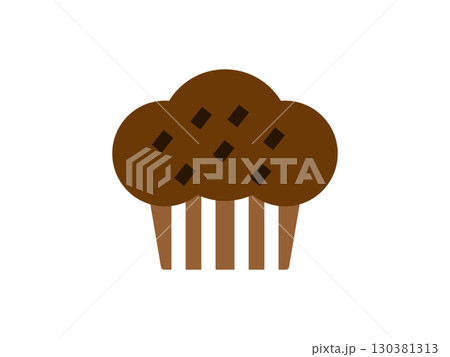 チョコレートマフィンのアイコンのイラスト チョコレートマフィンのアイコンのイラスト 130381313