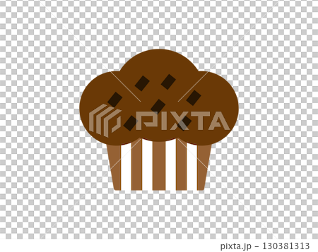 チョコレートマフィンのアイコンのイラスト チョコレートマフィンのアイコンのイラスト 130381313