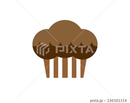 チョコレートマフィンのアイコンのイラスト 130381314