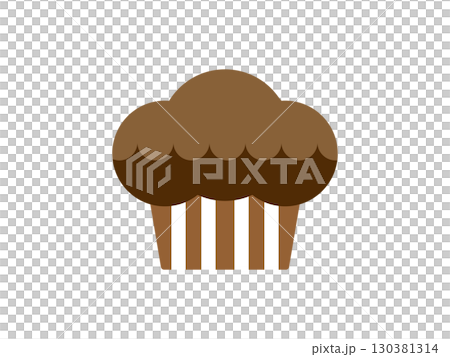 チョコレートマフィンのアイコンのイラスト 130381314