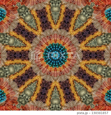 Traditional sublimation print design for carpet, rug, dress, interior decoration. Mixed motifs design for Turkish carpet, Persian rug, wall covering, modern floor mat, silk fabric printing 130381857