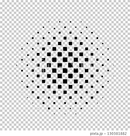 Black halftone pattern texture with rounded squares - simple and stylish decorative material 130381882