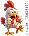 3D chicken cartoon, chicken cartoon, egg chicken 130381894