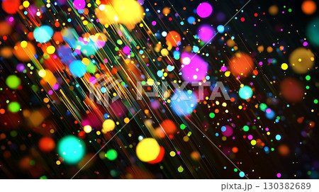 A colorful image of many small dots, some of which are in the foreground 130382689