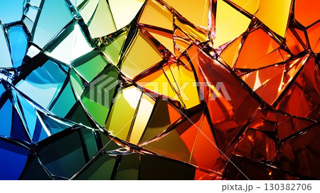 A colorful, abstract image made of broken glass 130382706
