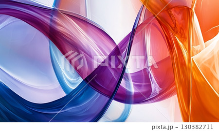 A colorful, flowing line of purple, blue, and orange 130382711