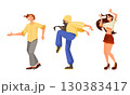 Energetic Dance Moves Featuring Vibrant Animated Characters Performing Enthusiastically in Action 130383417