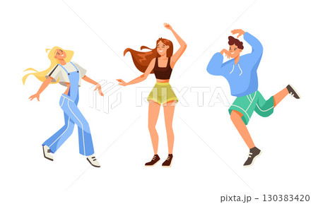 Engaging and Energetic Dance Moves to Create a Colorful and Vibrant Celebration Atmosphere 130383420