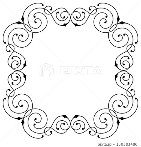Line curl frame. Modern decorative linear background. 130383480