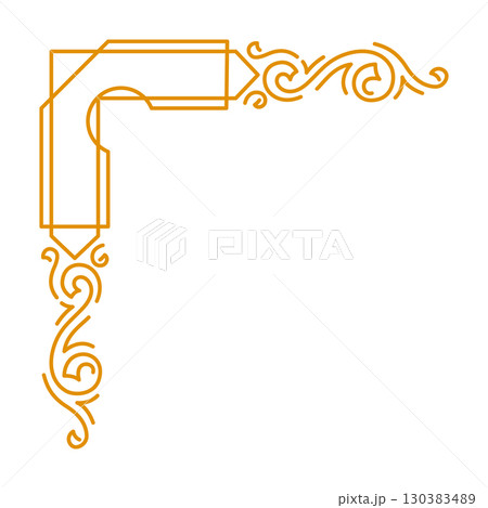 Line curl corner. Modern decorative linear element. 130383489