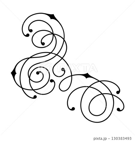 Line curl element. Modern decorative linear vignette. 130383493