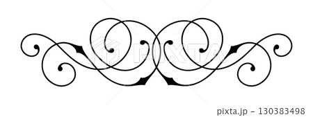 Line curl element. Modern decorative linear divider. 130383498