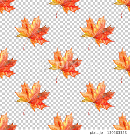Watercolor repeating pattern of autumn maple...のイラスト素材 [130383528] - PIXTA
