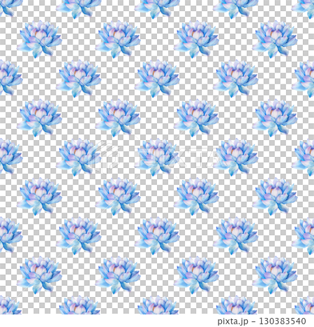 Wellness  seamless pattern featuring watercolor blue lotuses with tranquil charm. Perfect for mindfulness blogs and holistic projects Wellness  seamless pattern featuring watercolor blue lotuses with tranquil charm. Perfect for mindfulness blogs and holistic projects 130383540