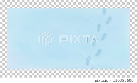 Background frame of human footprints in the snow in winter 130383600